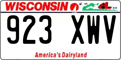 WI license plate 923XWV