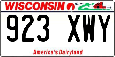 WI license plate 923XWY