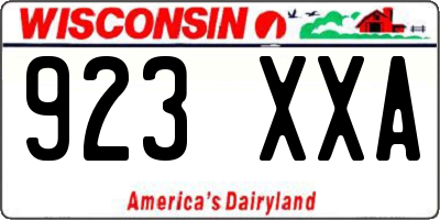 WI license plate 923XXA