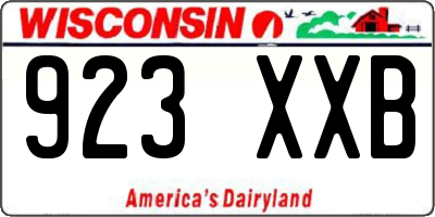 WI license plate 923XXB
