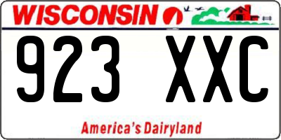 WI license plate 923XXC