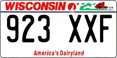 WI license plate 923XXF