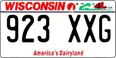 WI license plate 923XXG