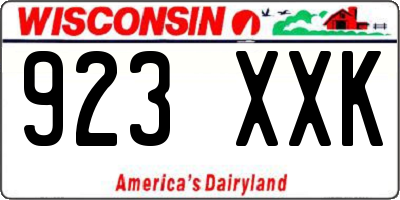 WI license plate 923XXK