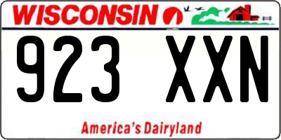 WI license plate 923XXN