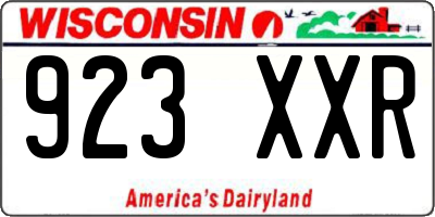 WI license plate 923XXR