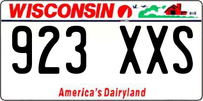 WI license plate 923XXS