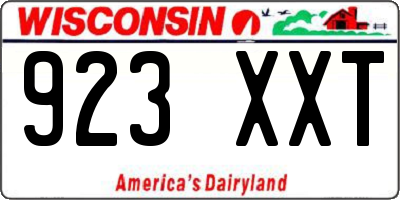WI license plate 923XXT