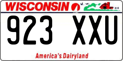 WI license plate 923XXU