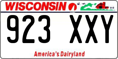 WI license plate 923XXY