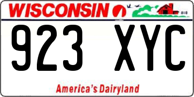 WI license plate 923XYC