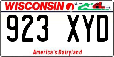 WI license plate 923XYD