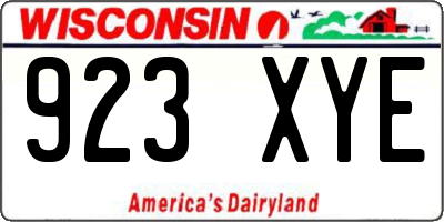 WI license plate 923XYE