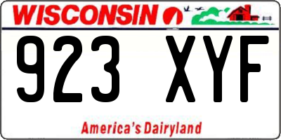 WI license plate 923XYF