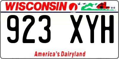WI license plate 923XYH