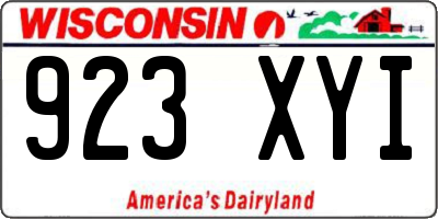 WI license plate 923XYI