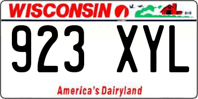 WI license plate 923XYL