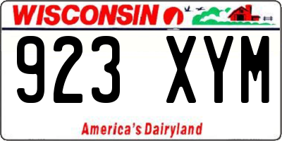 WI license plate 923XYM