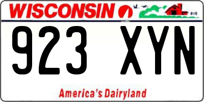 WI license plate 923XYN