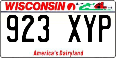 WI license plate 923XYP