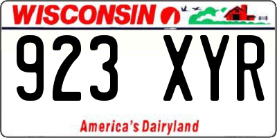 WI license plate 923XYR