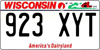 WI license plate 923XYT