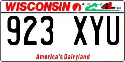 WI license plate 923XYU