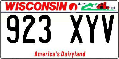 WI license plate 923XYV