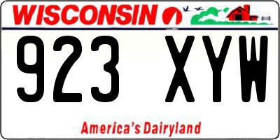 WI license plate 923XYW