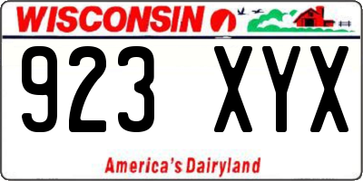 WI license plate 923XYX