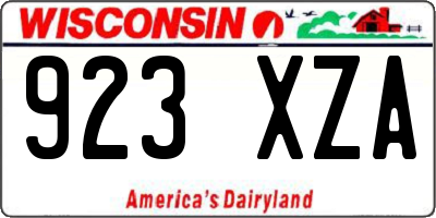 WI license plate 923XZA