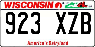 WI license plate 923XZB