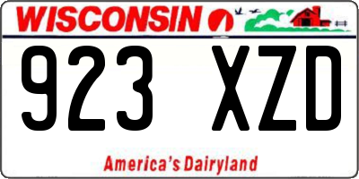 WI license plate 923XZD