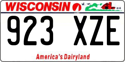 WI license plate 923XZE