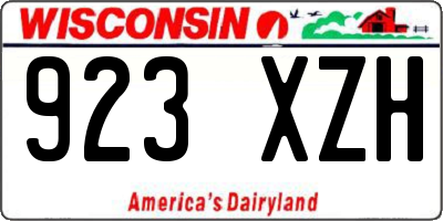 WI license plate 923XZH