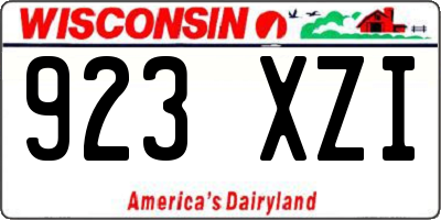 WI license plate 923XZI