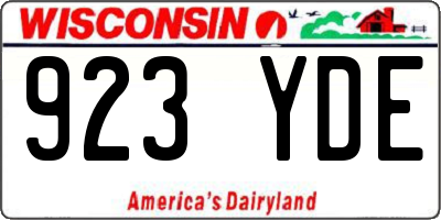 WI license plate 923YDE