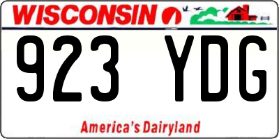 WI license plate 923YDG