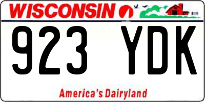 WI license plate 923YDK