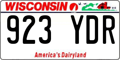 WI license plate 923YDR