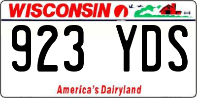 WI license plate 923YDS