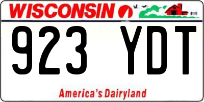 WI license plate 923YDT