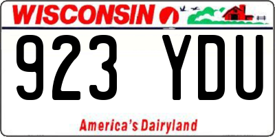 WI license plate 923YDU