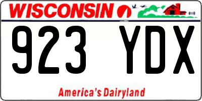 WI license plate 923YDX