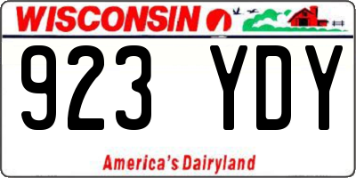 WI license plate 923YDY