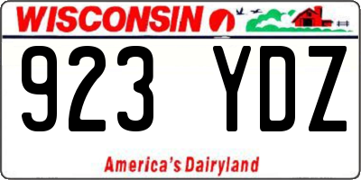 WI license plate 923YDZ