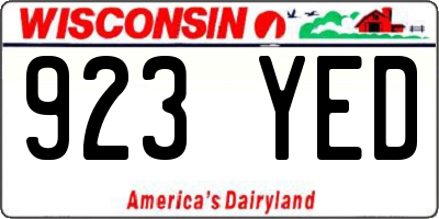 WI license plate 923YED