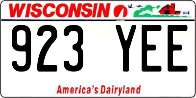 WI license plate 923YEE