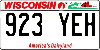 WI license plate 923YEH