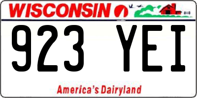 WI license plate 923YEI
